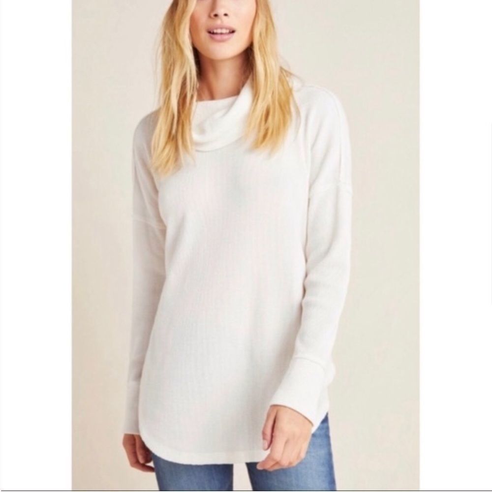 Anthropologie Maeve Ainsley Turtleneck Thermal Top - Picture 3 of 15